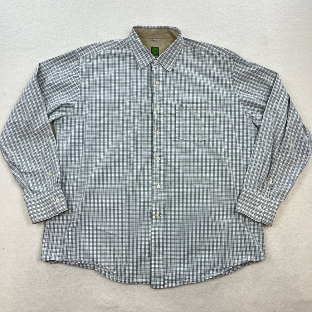 Timberland Plaid Cotton Long Sleeve Button Down Shirt Size XL